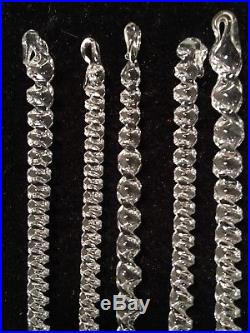 15 Antique Handmade Xmas Glass Icicles Tree Ornament Higbees Cleveland German