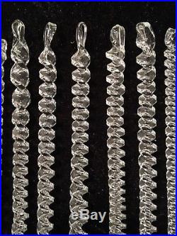 15 Antique Handmade Xmas Glass Icicles Tree Ornament Higbees Cleveland German