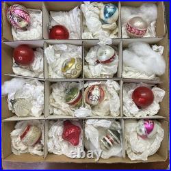 15 VTG Shiny Brite / German Mercury Glass Christmas Ornaments Bumpy Lantern UFO