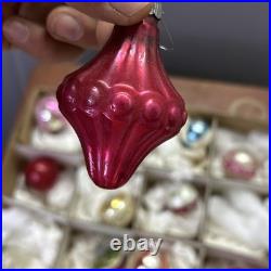 15 VTG Shiny Brite / German Mercury Glass Christmas Ornaments Bumpy Lantern UFO