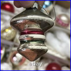 15 VTG Shiny Brite / German Mercury Glass Christmas Ornaments Bumpy Lantern UFO