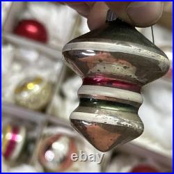 15 VTG Shiny Brite / German Mercury Glass Christmas Ornaments Bumpy Lantern UFO