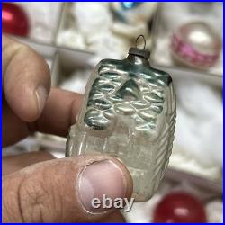 15 VTG Shiny Brite / German Mercury Glass Christmas Ornaments Bumpy Lantern UFO