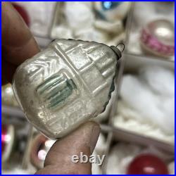 15 VTG Shiny Brite / German Mercury Glass Christmas Ornaments Bumpy Lantern UFO