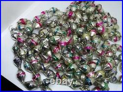 16' Vtg Mercury Glass Christmas Garland Large Barrel Beads Japan Ornaments