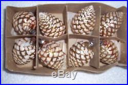 16 vintage gold glass pinecone Christmas ornaments