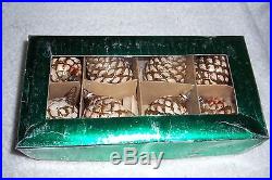 16 vintage gold glass pinecone Christmas ornaments