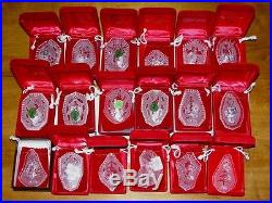 (18) Different 1978-1995 Waterford Crystal Christmas Ornaments-12 Days-Free Ship