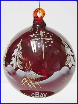 180468 Fenton 4-1/2 Christmas Ornament Hand Painted by J. K. Spindler