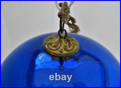 1880-1890 Antique KUGEL 5 Cobalt Blue Glass Round Christmas Ornament Germany