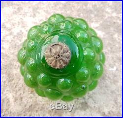 1880's ANTIQUE 5.5 BERRY SHAPE GREEN GLASS CHRISTMAS ORNAMENT/KUGEL, GERMANY