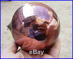 1920s Vintage Early Amethyst Glass Heavy 4.25 Christmas Kugel Ornament Germany