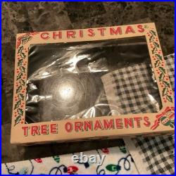 1950's-Christmas Ornaments Glass Poland Fantasia Indents Reflectors in orig. BOX
