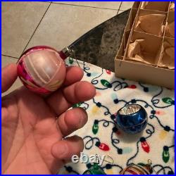 1950's-Christmas Ornaments Glass Poland Fantasia Indents Reflectors in orig. BOX
