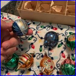 1950's-Christmas Ornaments Glass Poland Fantasia Indents Reflectors in orig. BOX