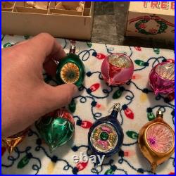 1950's-Christmas Ornaments Glass Poland Fantasia Indents Reflectors in orig. BOX