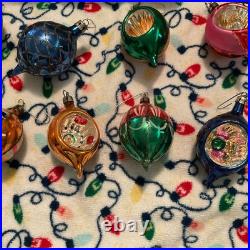 1950's-Christmas Ornaments Glass Poland Fantasia Indents Reflectors in orig. BOX