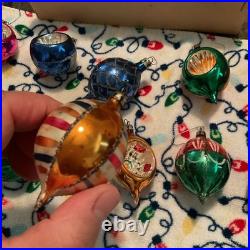 1950's-Christmas Ornaments Glass Poland Fantasia Indents Reflectors in orig. BOX
