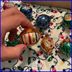 1950's-Christmas Ornaments Glass Poland Fantasia Indents Reflectors in orig. BOX