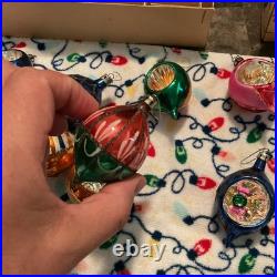 1950's-Christmas Ornaments Glass Poland Fantasia Indents Reflectors in orig. BOX