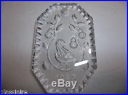 1982 Waterford Crystal 12 Days Of Christmas PARTRIDGE IN A PEAR TREE Ornament