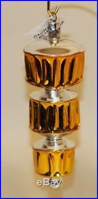 1987 Christopher Radko Glass Christmas Ornament Grecian Column Gold 87-052-0