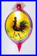 1988-CHRISTOPHER-RADKO-Royal-Rooster-Oval-Drop-Glass-Christmas-Ornament-with-TAG-01-vh