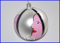 1988 Pink Face Christopher Radko Vintage Christmas Moon Ornament RARE 88-034-0
