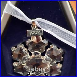 1994 Swarovski Crystal Annual Christmas Snowflake Ornament in Original Box & COA 1994 Swarovski Crystal Annual Christmas Snowflake Ornament in Original Box & COA