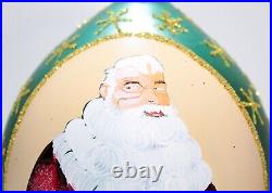 1996 CHRISTOPHER RADKO Esquire Santa Teardrop Christmas Ornament with Tag & Box