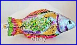 1996 CHRISTOPHER RADKO GLASS CHRISTMAS ORNAMENT Fish 8 HOLY MACKERAL Huge