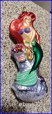 1997 Christopher Radko Disney The Little Mermaid Ariel Glass Ornament Christmas