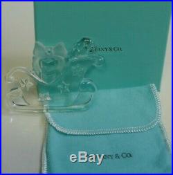 1997 Tiffany & Co. Crystal Sleigh With Presents Boxed Christmas Ornament Signed
