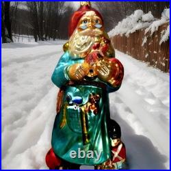 1998 Christopher Radko Glass Christmas Ornament Toy Tinker Santa 98-220-0 WithTag 1998 Christopher Radko Glass Christmas Ornament Toy Tinker Santa 98-220-0 WithTag