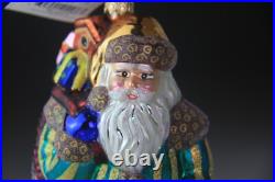 1999 Christopher Radko VINTAGE EMERALD SANTA Christmas Ornament 99-302-0