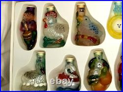 1999 Merck Old World NEW 12 Days of Christmas String Light Glass Ornament Covers