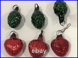 20 Vintage Mercury Glass Feather Tree Christmas Ornaments & Tree Topper In Box