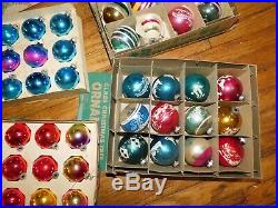200 Vtg Mercury Glass Shiny Brite Flocked Glitter Christmas Tree Ornament in Box
