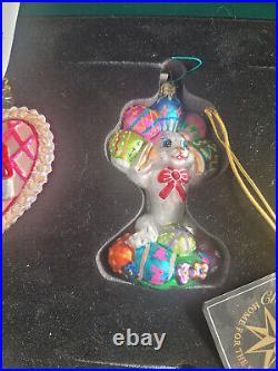 2000 CHRISTOPHER RADKO Celebrate the Seasons 6 Glass Christmas Ornaments