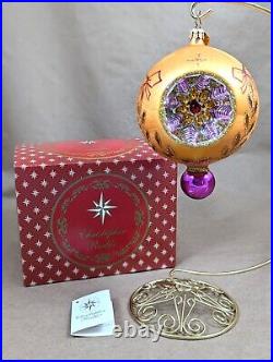 2002 Christopher Radko Ice Ball Beauty Orange 5 Glass Christmas Ornament Flawed 2002 Christopher Radko Ice Ball Beauty Orange 5 Glass Christmas Ornament Flawed