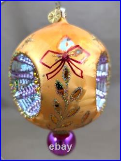 2002 Christopher Radko Ice Ball Beauty Orange 5 Glass Christmas Ornament Flawed 2002 Christopher Radko Ice Ball Beauty Orange 5 Glass Christmas Ornament Flawed