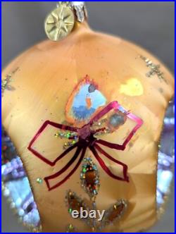 2002 Christopher Radko Ice Ball Beauty Orange 5 Glass Christmas Ornament Flawed 2002 Christopher Radko Ice Ball Beauty Orange 5 Glass Christmas Ornament Flawed