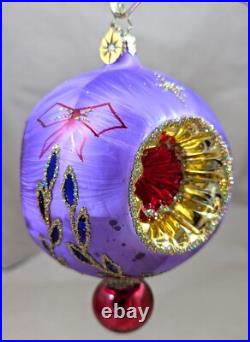 2002 Christopher Radko Ice Ball Beauty Purple & Red 5 Glass Christmas Ornament 2002 Christopher Radko Ice Ball Beauty Purple & Red 5 Glass Christmas Ornament