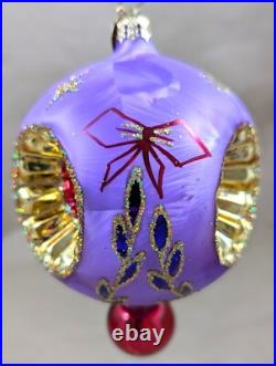 2002 Christopher Radko Ice Ball Beauty Purple & Red 5 Glass Christmas Ornament 2002 Christopher Radko Ice Ball Beauty Purple & Red 5 Glass Christmas Ornament