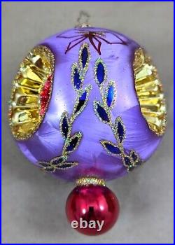 2002 Christopher Radko Ice Ball Beauty Purple & Red 5 Glass Christmas Ornament 2002 Christopher Radko Ice Ball Beauty Purple & Red 5 Glass Christmas Ornament