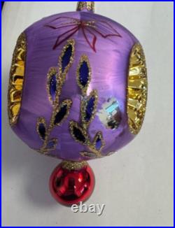 2002 Christopher Radko Ice Ball Beauty Purple & Red 5 Glass Christmas Ornament 2002 Christopher Radko Ice Ball Beauty Purple & Red 5 Glass Christmas Ornament