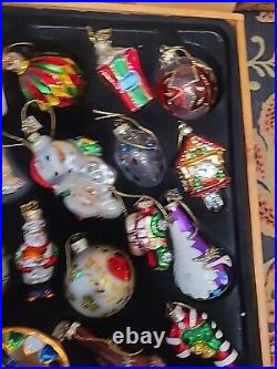 2004 Thomas Pacconi Classics 40 Glass Christmas Ornaments Crate And Paperwork