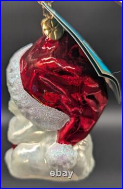 2006 Christopher Radko Meowy Message Purrfect On Heart Glass Christmas Ornament