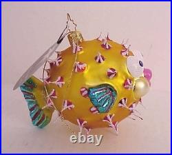 2007 Christopher Radko Puff A Kiss Blown Glass Christmas Ornament New with Tag