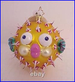 2007 Christopher Radko Puff A Kiss Blown Glass Christmas Ornament New with Tag